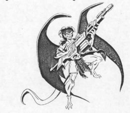 An early Demona design by Greg Guler. Frank Paur ditched the ponytail when he thought she should have "angrier" hair.